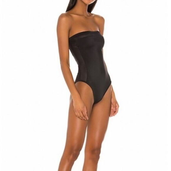 Solid & Stripe Blk Madeline Mesh Bandeau one-piece - Picture 8 of 15